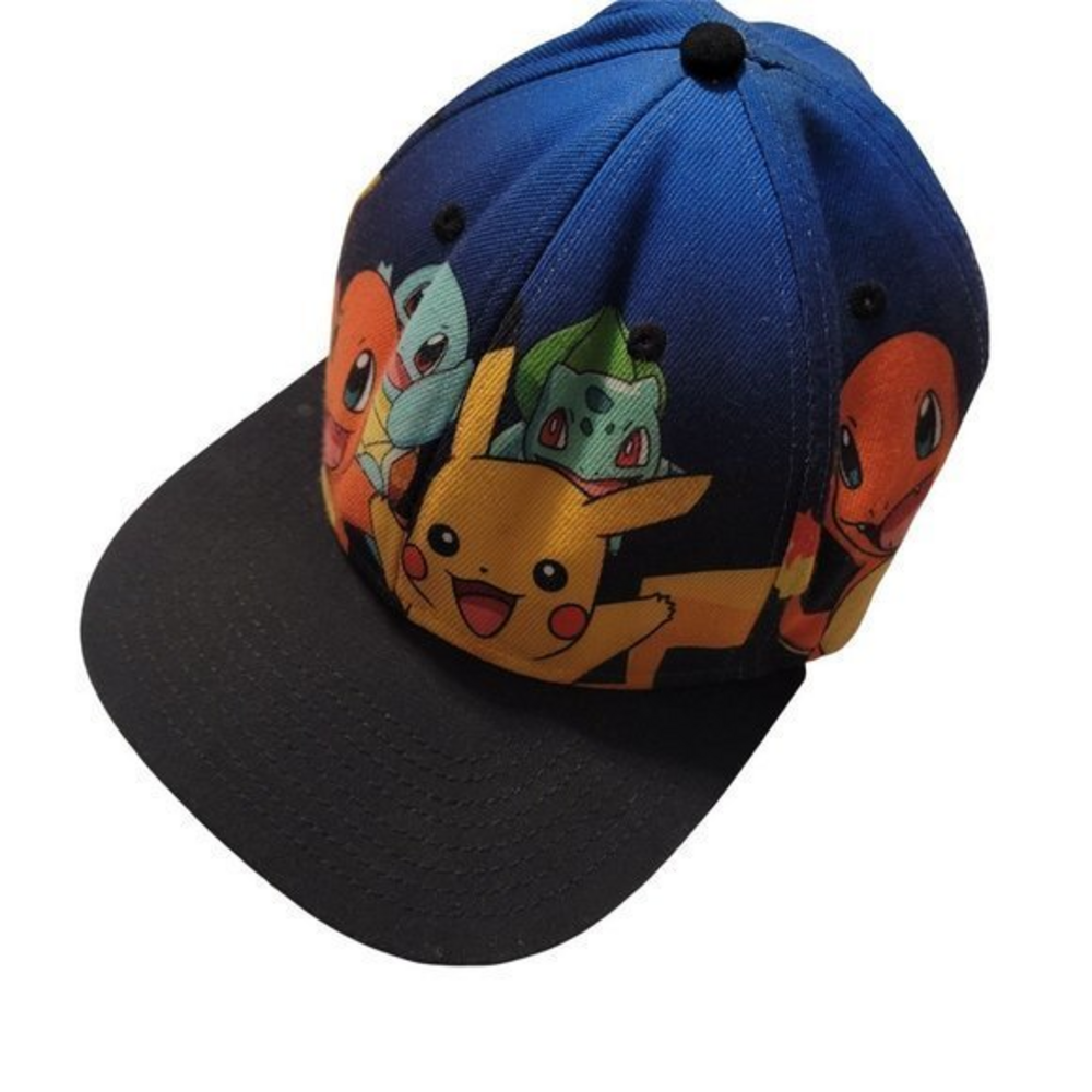 Pokemon The Starters‎ Blue Snapback Hat Cap Pikachu 2016 Youth
